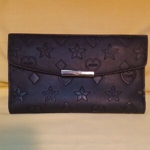 ALDO Black Embossed Star & Heart Evening Bag